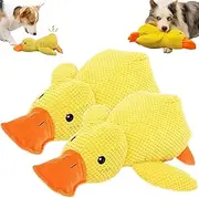 2024 The Mellow Dog Calming Duck, Calming Duck Dog Toy, Yellow Duck Dog Toy, Calming Duck for Dogs, Noovelo Calming Duck Toy, Dog Toy Duck with Soft Squeaker (Yellow+Yellow)
