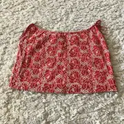 Buffalo David Bitton Skirt Womens Medium Red Floral Embroidered Lined NEW