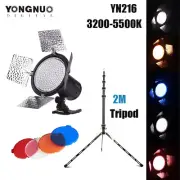 YONGNUO YN216 Dimmable LED Video Light 3200-5500K + 4 Color Filters+Tripod Stand