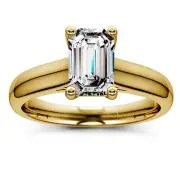 Solitaire 1.82 Carat I VVS2 Emerald Cut Diamond Engagement Ring 14K Yellow Gold