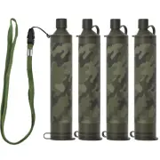 4x Camo Personal Water Filter Straw Water Filtration System Survival Backpacking