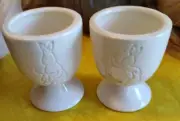 Vintage Boy & Girl Bunny Egg Cup Set