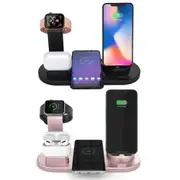2pcs Wireless Charger Dock 3 in 1 Charging Station Wireless Charger Stand for Apple iPhone Watch -Black and rose gold