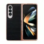 For Samsung Galaxy Z Fold4 5G Crocodile Leather Phone Case - Electroplated