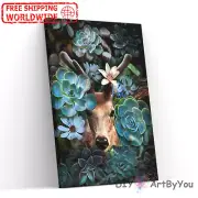 Paint By Numbers Kit Deer Animal Decor Home Framed Adult Brush Wall Draw Canvas