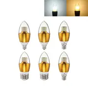 Dimmable E27 E14 E12 7W 60 SMD 3014 LED Pure White Warm White Candle Light Lamp Bulb AC110V E14 PURE WHITE