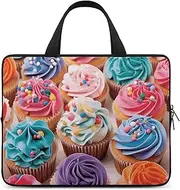 Laptop Case Sleeve Shockproof Computer Carrying Bag Birthday Cupcakes Notebook Case Cover Laptop Bag Water Resistant Computer Cases Tablet Briefcase for Travel Business 13 Inch