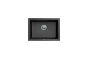 CARYSIL Big Bowl Granite Kitchen Sink - 610 x 457mm Single Bowl - Deep Black - Top/Under Mount