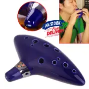 12 Hole Alto Ceramic Ocarina Blue of Zelda Flute Instrument Legend