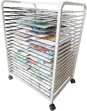 Art Drying Rack for Classroom,Magazine Watercolor Drying Rack Studio Work Storage Rack,Ideal for Schools and Nurseries,20 Removable Shelves Space Saving Rack