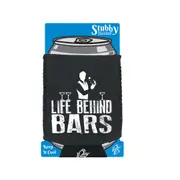 Life Behind Bars Barman - Funny Novelty Stubby Holder With Base