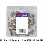 Powercoil 3522-12.00x1/2P - Thread Inserts M12 x 1.25mm x 1/2" S/Plug 10 Pack