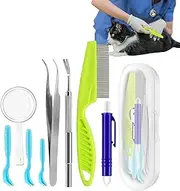 Generisch Tick Removal Set, Tick Remover for Dogs, Portable Tick Removal Tweezers Dog Tick Puller, Compact Flea and Tick Remover, Tick Tick Remover for Dogs and Cats