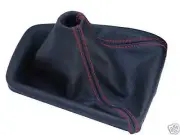FITS BMW E36 E46 LEATHER GEAR GAITER SHIFT BOOT RED STITCH CUSTOM NEW MADE IN UK (for: BMW)
