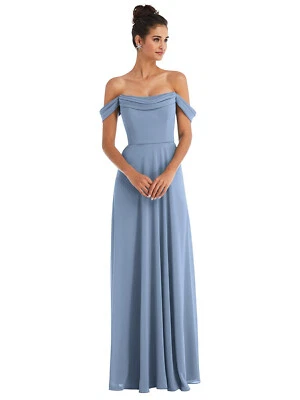 Thread TH065...Off-the-Shoulder Draped Neckline Maxi Dress....Cloudy...Size 0