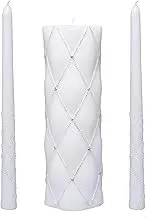 Hosley 11.5 Inch High White Wedding Unity Candle Set. Great for Weddings Party Special Events and Emergency Lighting Reiki Spa Meditation. W5