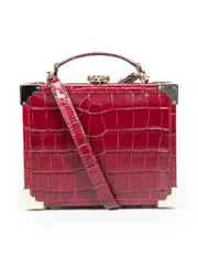 Burgundy Trunk Croc Leather Bag