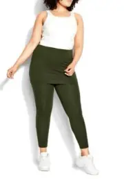 City Chic Small Leggings Pant Mia Khaki Plus Size 16