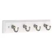 NEW Liberty 9 in. White and Satin Nickel Key Rack
