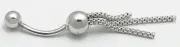 BELLY RING 14K SOLID WHITE GOLD - NEW WITH TAG