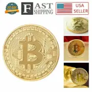 5 Pcs Physical Bitcoin Coins Commemorative Collectors Bit Coin BTC Gold Plated