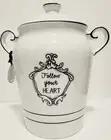 Katie Mandy Follow Your Heart Lidded Ceramic Canister/Cookie Jar With Handles