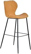 Kejing Bench with Yellow Artificial Leather Counter Chair, Used in Kitchen Pub, Black Metal Leg Soft Bag, Century Modern Style - Seabed Bucket (Color : Seatheight65cm)