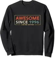 [X.Style] 27 Years Old Awesome Since 1996 27th Birthday Retro Sweatshirt ds097 Sweater (3XL) Black
