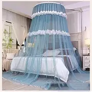 Luxury Ultra Large Mosquito Net Finest Mesh Curtain Net Mosquito Net for Single to King Size (Color : Blue,Size : 5ft Bed)