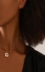 [Bea Bongiasca] Mini Loop 9K Yellow Gold Tsavorite, Sapphire Single Earring