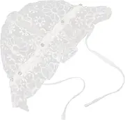 [JOINPAYA] Baby Cap Bonnet Little Girl's Sun Hat Toddler Muslin Cap Lace Trim Comfortable Cotton Adorable Flower Design Versatile Size White