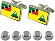 [Select Gifts] Shirt Dress Studs Nevis Local Flag Cufflinks