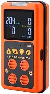 Portable 4 in 1 Multi Gas Detector Monitor Oxygen O2 Hydrogen Sulfide H2S Carbon Combustible Gas LEL Gas Analyzer Air Monitor Tester Monoxide Meter