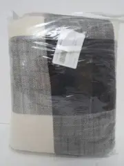 Pottery Barn Bryce Buffalo Check Cotton Duvet Cover King/Cal.King Charcoal NWT