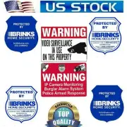 Brinks Home Security Sticker Decal signs Windows Doors Brinks+Camera Warning