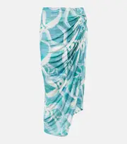 [Louisa Ballou] Louisa Ballou Coastline printed midi skirt AU 10 white
