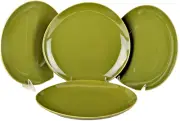 DIANE VON FURSTENBERG DVF Home Pebblestone Avocado Green Salad Plate Set/4 New
