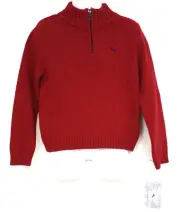 Tommy Bahama Red Knit Pullover Size XS 4 quarter Zip Top LS