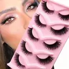 5 pair Long Cat Eye Lashes – Wispy, Thick, Dramatic & Reusable for Glam Makeup