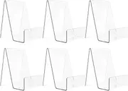 6pcs Acrylic Book Display Stand Clear Easel with Ledge Tablet Holder Clear Acrylic Holder for Displaying Picture Desktop Freestanding Book for Books Pictures Notebooks