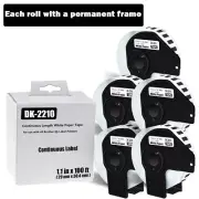 5 Rolls 1-1/7" x 100' Continuous Tape Labels DK-2210 Fits Brother QL-800 QL-810