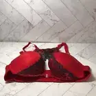 NWT Cacique Lane Bryant Womans Bra Red Black Lace Boost Plunge UNDERWIRE 42C