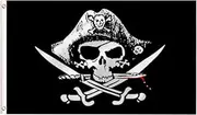 LARGE Pirate Jolly Roger Flag, 3x5Ft Pirate Knife Flags Banner For Indoor Outdoor Decoration of Canada Yards.Parade Or Express Mood