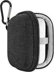 Geekria Shield Earbuds Case Compatible with Echo Buds 2nd Gen True Wireless, Replacement Hard Shell Travel Carrying Bag with Carabiner Clip (Grey)