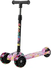 Lights Scooter Colourful Scooter Adjustable Non Slip Deck with LED Light Wheel Outdoor Activities for