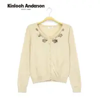 在飛比找momo購物網優惠-【Kinloch Anderson】格紋蕾絲花針織外套上衣 