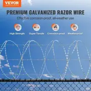 Razor Wires, 98 ft Razor Barbed Wire, 2 Rolls Razor Wire Fencing Razor Fence, Double Spiral Razor Ribbon Barbed Wire Galvanized Razor Wire Fence, Rolls Razor for Garden