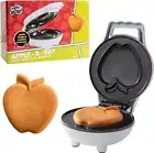 Waffle Wow Mini Apple Waffle Maker - Cute 4 Inch Electric, Nonstick Waffle Iron