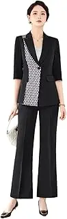 [Generic] Womens Blazer Wide Leg Pants Two Piece Sets Spring Office Temperament Formal Suits Work Wear Sets