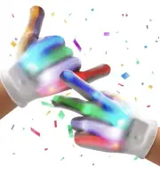 Party LED Gloves for Adult Large - 5 Colors & 6 Flash Modes! GLOW IN THE DARK